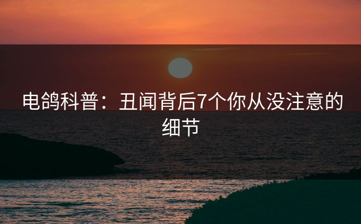 电鸽科普：丑闻背后7个你从没注意的细节
