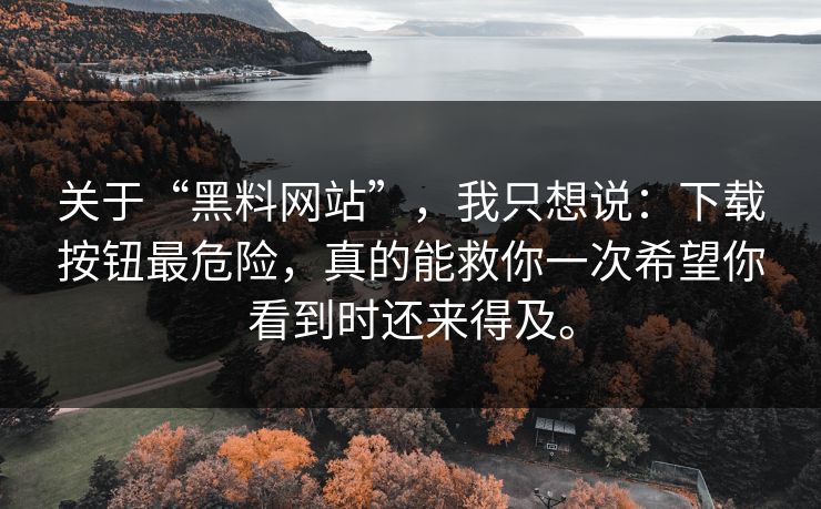 关于“黑料网站”，我只想说：下载按钮最危险，真的能救你一次希望你看到时还来得及。
